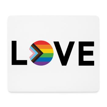 Mois de la fierté LGBT - Love is Love - Drapeau LGBTQIA+ - Tapis de souris (format paysage) - blanc - Devant