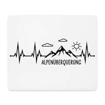 Alpenüberquerung Herzschlag - Mousepad (Querformat) - Weiß - Vorne