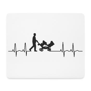 Heartbeat Stroller Gemini Cardiogram - Mouse Pad (horizontal) - white - Front