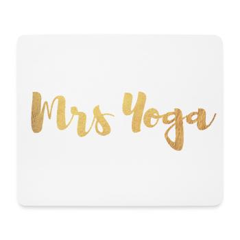 Mme Mme Fan de Yoga Or Paire Exclusive d’Écriture Manuscrite - Tapis de souris (format paysage) - blanc - Devant
