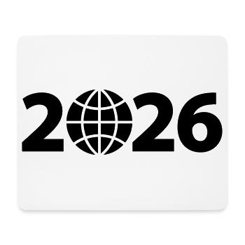 Globus 2026, Weltreise 2026, Weltkugel 2026 - Mousepad (Querformat) - Weiß - Vorne
