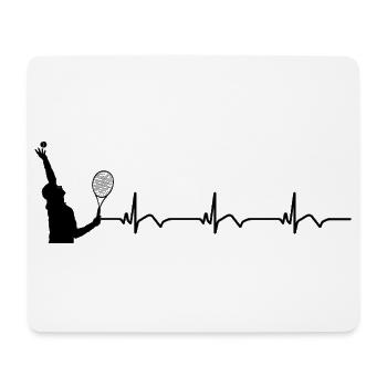 Joueur de tennis ECG Battement de cœur Rythme cardiaque - Tapis de souris (format paysage) - blanc - Devant