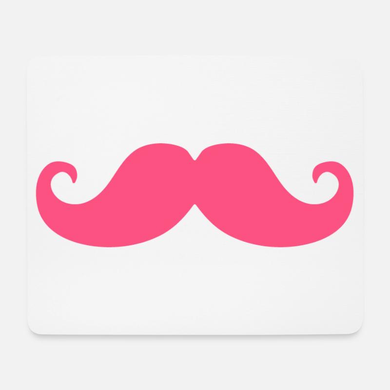 Pinker Schnurrbart Hipster Humor Trendy Design - Mousepad (Querformat) - Weiß