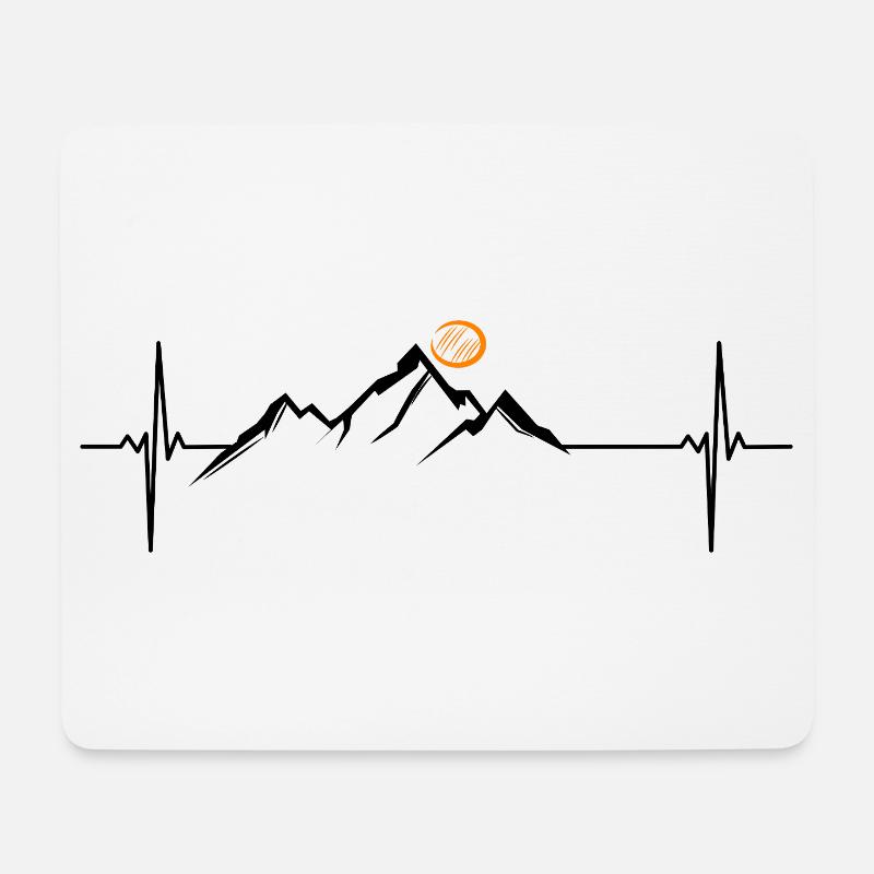 Berge Berg Herzschlag Geschenk Naturschutz - Mousepad (Querformat) - Weiß