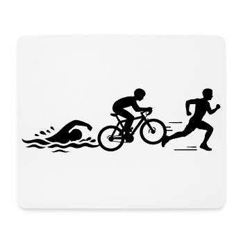 Triathlon Silhouette Sport - Tapis de souris (format paysage) - blanc - Devant