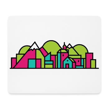 Skyline de la ville de Dornbirn Maison rouge Art moderne en ligne - Tapis de souris (format paysage) - blanc - Devant