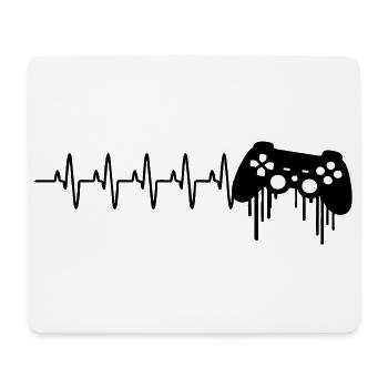 Herzschlag gaming kontroller - Mousepad (Querformat) - Weiß - Vorne