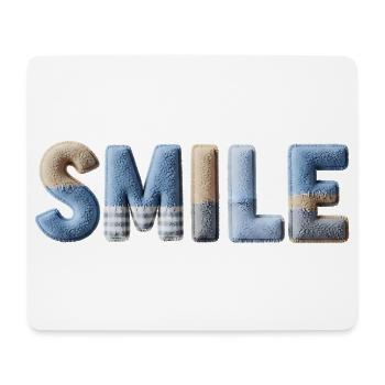 Smile Patchwork Trend Lettering Stil Handmade - Mousepad (Querformat) - Weiß - Vorne