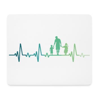 Father and daughter - father and son, dad, son and daughter - Mouse Pad (horizontal) - white - Front