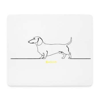 Dackel Stur Line Art Spruch - Mousepad (Querformat) - Weiß - Vorne