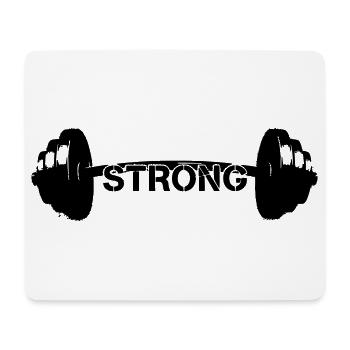 Hantel Strong Gewichte Gym - Mousepad (Querformat) - Weiß - Vorne