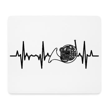 Ligne cardiaque ECG du cor français - Tapis de souris (format paysage) - blanc - Devant