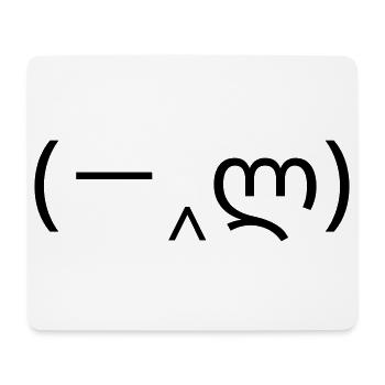 Facepalm emoticon (-‸ლ) hand in front of the face - Mouse Pad (horizontal) - white - Front