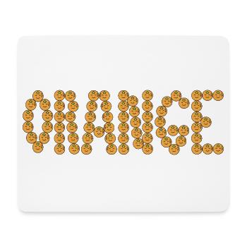 Orangefarbene Typografie - Mousepad (Querformat) - Weiß - Vorne