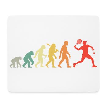 Tennisspieler Evolution für den Tennisplatz - Mousepad (Querformat) - Weiß - Vorne