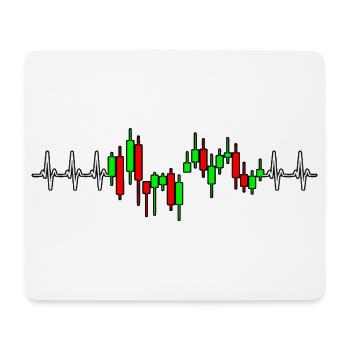 Trader Herzschlag Aktien Krypto Diagramm - Mousepad (Querformat) - Weiß - Vorne
