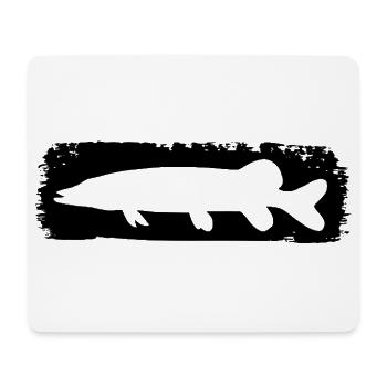 Hecht im Farbstrich - schwarz - Mousepad (Querformat) - Weiß - Vorne