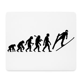 Skispringen Evolution Skispringer Im Flug - Mousepad (Querformat) - Weiß - Vorne