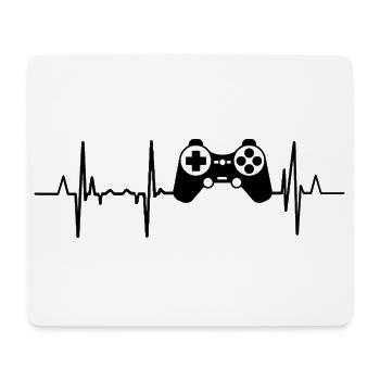 Herzschlag Gaming - Mousepad (Querformat) - Weiß - Vorne