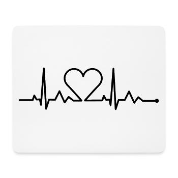 heartbeat - herzschlag - Mouse Pad (horizontal) - white - Front