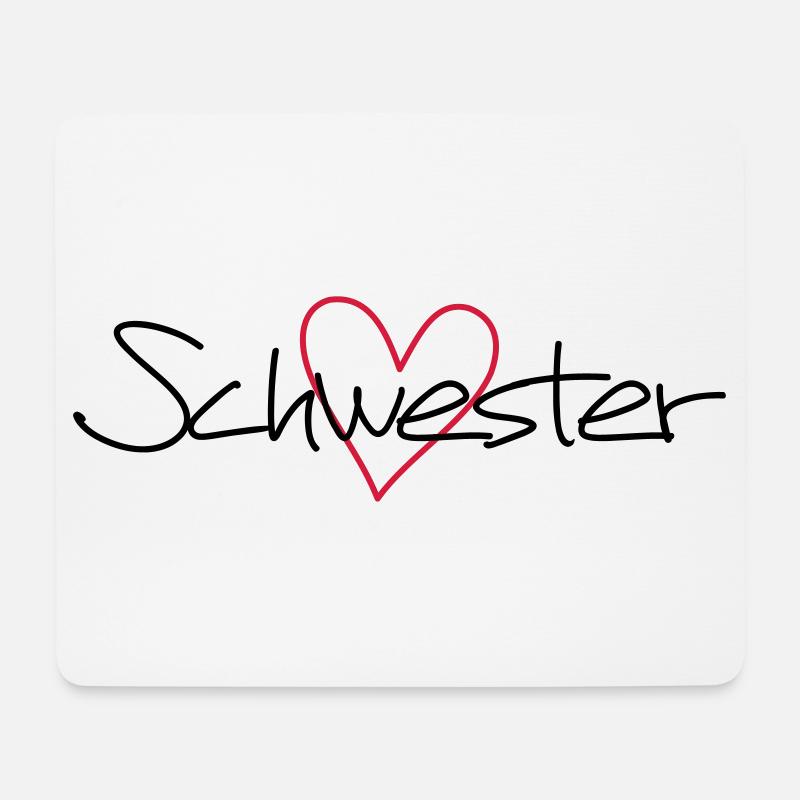 Herz Schwester Schwesterherz Geschenk Liebe - Mousepad (Querformat) - Weiß