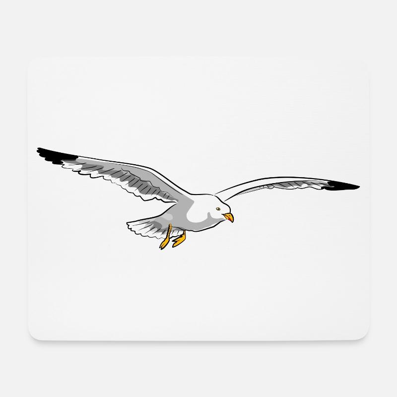 mouette - Tapis de souris (format paysage) - blanc