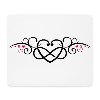 Heart with infinity symbol, Tribal & tattoo style - Mouse Pad (horizontal) - white - Front