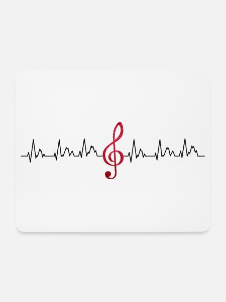 Leuchtender Violinschlüssel - Mousepad (Querformat) - Weiß