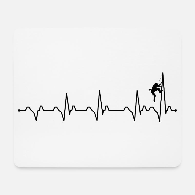 Heartbeat rock climbing - Mouse Pad (horizontal) - white