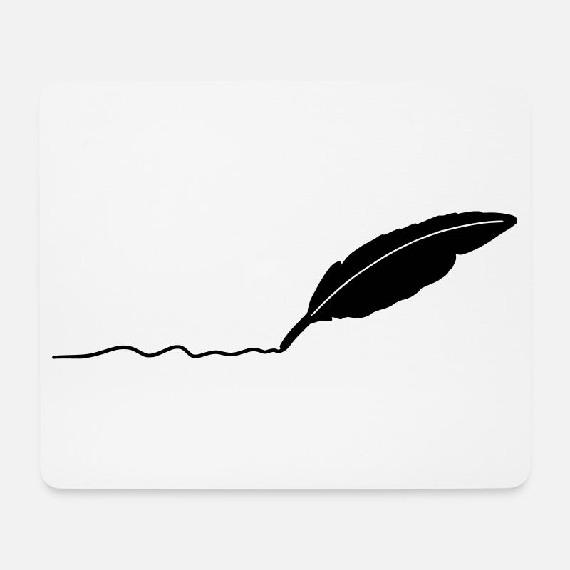schreibende Feder - Mousepad (Querformat) - Weiß