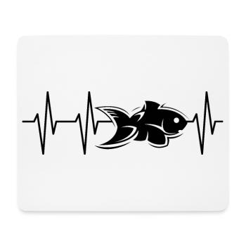 puls fische Fisch Wasser Meer Herzschlag Symbol - Mousepad (Querformat) - Weiß - Vorne