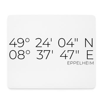 Koordinaten Eppelheim - Mousepad (Querformat) - Weiß - Vorne