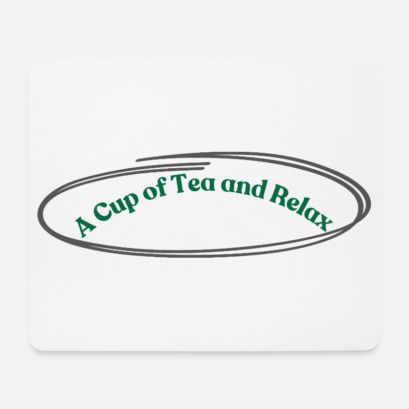 Tee und Entspannung Vintage Design - Mousepad (Querformat) - Weiß