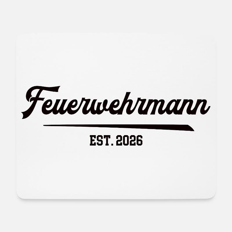 Feuerwehrmann 2026 Ausbildung Jubiläum Feuerwehr - Mousepad (Querformat) - Weiß