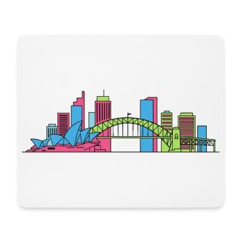 Sydney City Skyline Opera House Bridge Line Kunst - Mousepad (Querformat) - Weiß - Vorne