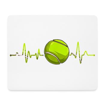 Tennis Heartbeat Love Heart Player Fan Lover - Mouse Pad (horizontal) - white - Front