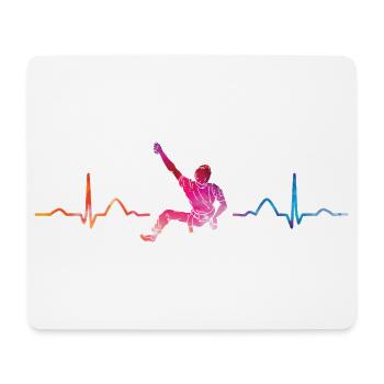 Boulderer heartbeat Bouldering Bouldering - Mouse Pad (horizontal) - white - Front