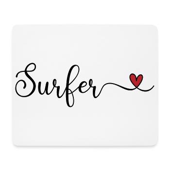 Surfer Heart - Mousepad (Querformat) - Weiß - Vorne