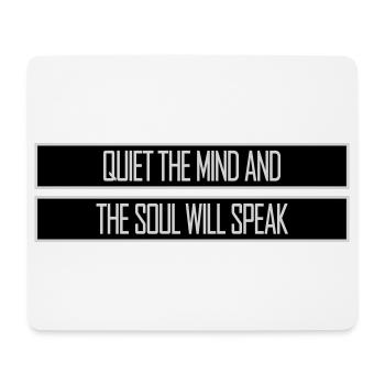 Silence L’esprit et l’âme parleront Ruhe Spruch - Tapis de souris (format paysage) - blanc - Devant