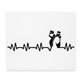  Balletttänzerin Mädchen Herzschlag Ballett-Schuhe - Mousepad (Querformat) - Weiß - Vorne