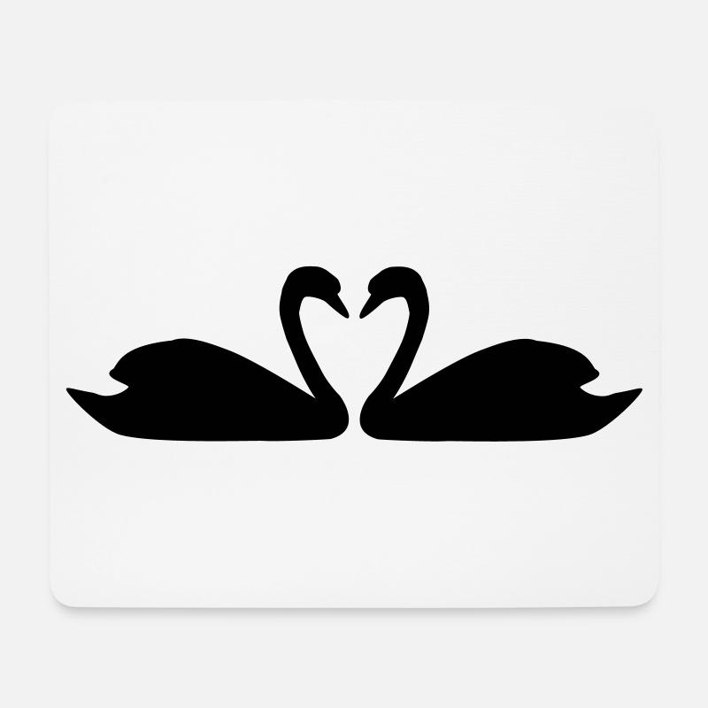 Schwäne - Mousepad (Querformat) - Weiß