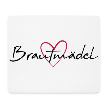 Brautmädel Herz Junggesellinnenabschied - Mousepad (Querformat) - Weiß - Vorne