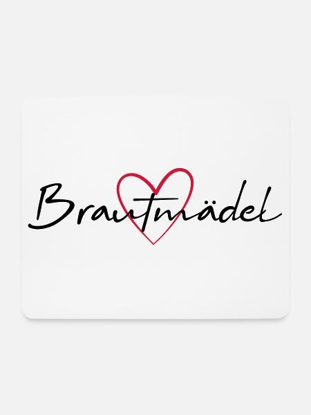 Brautmädel Herz Junggesellinnenabschied - Mousepad (Querformat) - Weiß