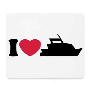 I love my yacht - Ich liebe meine Yacht - Mousepad (Querformat) - Weiß - Vorne