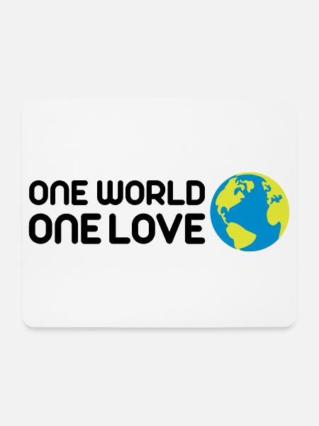 One World One Love - Mousepad (Querformat) - Weiß