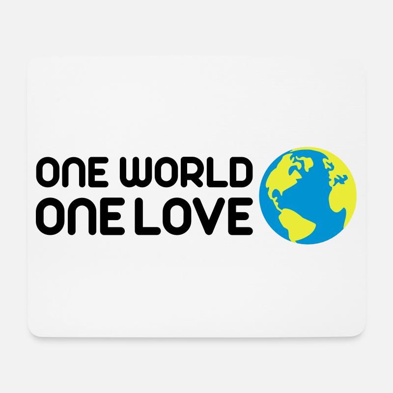 One World One Love - Mousepad (Querformat) - Weiß