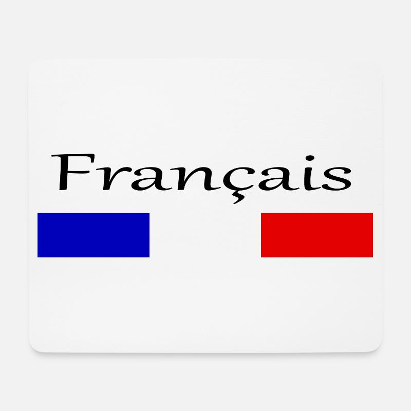 Französische Trikolore - Mousepad (Querformat) - Weiß