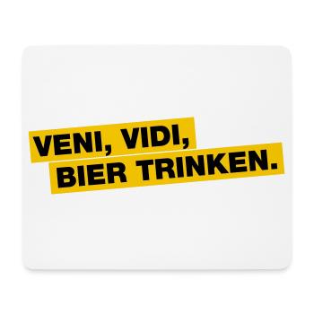 Veni, Vidi, Bier trinken - Mousepad (Querformat) - Weiß - Vorne