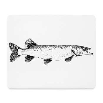 Pike Pike Motif - Tapis de souris (format paysage) - blanc - Devant