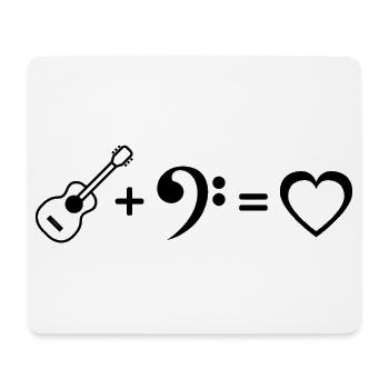 Bassgitarre Liebe Basschlüssel Gleichung Bassist - Mousepad (Querformat) - Weiß - Vorne